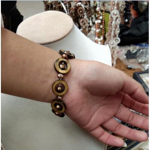 White Shell flower Real Freshwater Pearl bracelet Handmade women