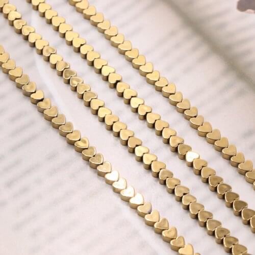 Flat Heart Hematite Natural Stone Loose Beads for Jewelry Making 4/6/8/10mm DIY Bracelet Necklace Straight Hole Finding B293