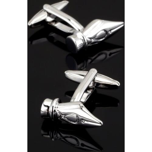 XKZM-053 Factory Price Retail French Cufflinks For Men Brass Material Pen Nib Design Cuff Links Cufflinks Free Shipping