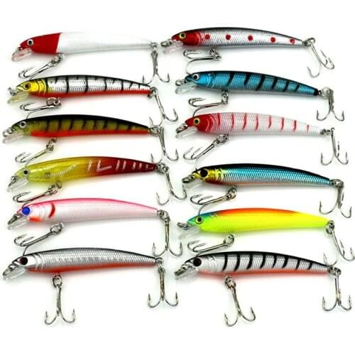 HENGJIA 12pcs 7.5cm 5.6g hard minnow fishing lures bass wobbler pike carp trout perch catfish fishing baits pesca fishing tackle