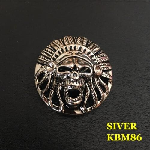 KBM86) 10pc 1-3/8'' (34.5mm) Indian Chief Head Conchos Western Equestrian Tack Concho Screwback Leathercraft Silver