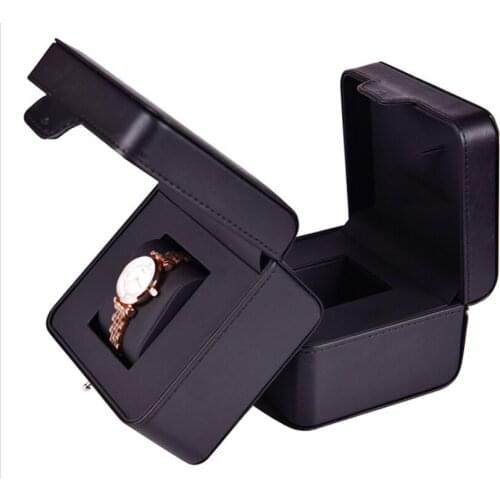 GOOSUU Leather Watch Box Cases Pillow Black Watch Boxes Storage Organizer Container Gift for Men Watch boxes