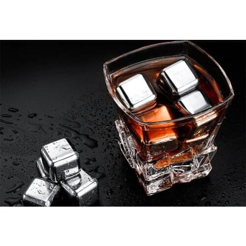 Stainless Steel Ice Cubes Reusable Chiller Stones for Whiskey Wine Ice Cubes Wine Coolers Chillers Kitchen Bar Party
