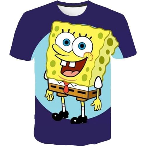 Hot Sale Children Clothing 3D Printed Cartoons Girls Boys Clothes Classic Anime Sponge T Shirt Camiseta Kids Bob Clothes TShirt