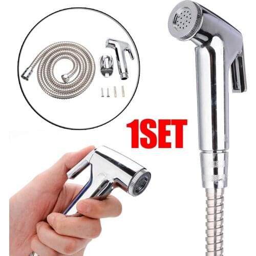 Mayitr Handheld Bidet Spray Shower Head Toilet Adapter Wall Bracket Hose Kit Bathroom Supplies