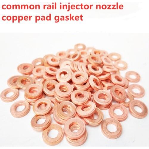 50pcs 7x15mm EURO-III common rail injector nozzle copper pad gasket for diesel injector sealing, diesel pump repair tool parts