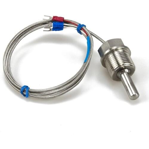 FTARP09 PT100 type 1m metal braided cable 50mm 316L stainless steel probe head RTD temperature sensor