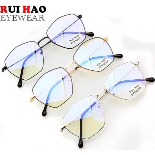 Polygonal Eyeglasses Frame New Optical Glasses Leisure Design Prescription Eyeglasses Spectacles Rui Hao Eyewear Brand 9170