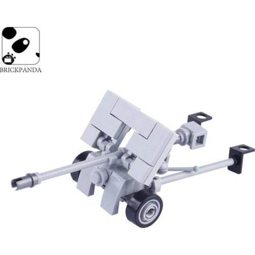 MOC WW2 Military German Artillery Cannon Building Blocks Soldier Figures Army Parts Weapons Accessories Bricks Toys for Children
