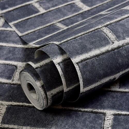 AsyPets Non-woven Wall Sticker Modern Simple Brick Pattern Restaurant Wallpaper