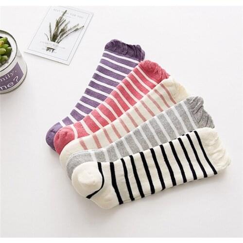 New Children Kids Socks Striped Winter Socks Soft Combed Baby Fashion Striped For 2-4 Year Old 5 Color