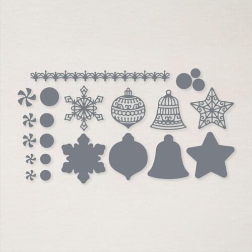 New Lantern Bell Snowflake Cutting Dies Stamp Scrapbook Diary Secoration Embossing Template Diy Greeting Card Albums 2021