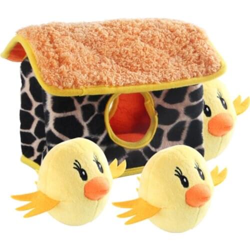 Plush Pet Toy Hide and Seek Puzzle Interactive Dog Chewing Playing Toys for Puppy Medium Dogs 85DA