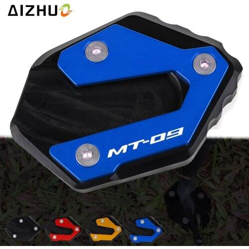 MT09 Motorcycle CNC Kickstand Foot Side Stand Extension Pad Support Plate Enlarge FOR YAMAHA MT-09 FZ-09 Tracer XSR900 2015-2021