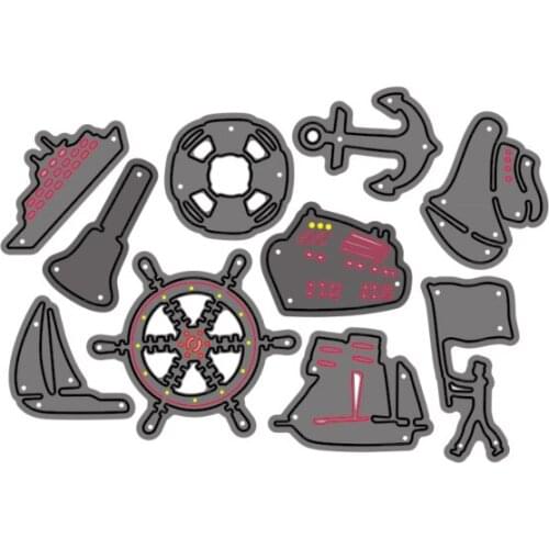 Cutting Dies People Holding Flags And Various Nautical Facilities For DIY Scrapbooking Embossing Album Paper Cards Dies 2021 Ne