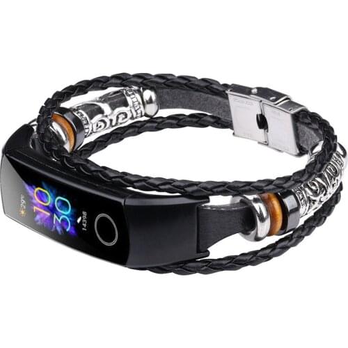 Beading Wrist Strap For Huawei Honor Band 5 Smart Bracelet Strap Vintage Weave Loop Replacement Band Watchband Accessories 20Jan