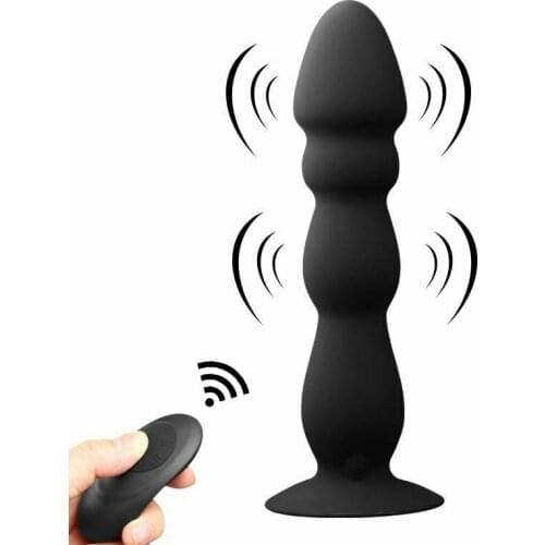 Vibrating Anal Butt Plug Suction Cup Remote Control Prostate Massager Adult