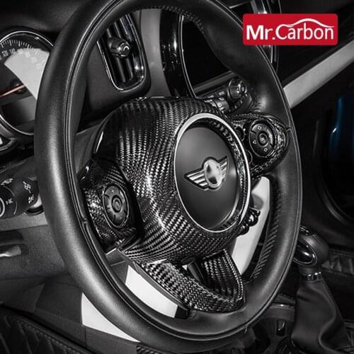 Car Steering Wheel Center Carbon Fiber Protection Cover For BMW MINI COOPER Clubman F54 F55 F56 F57 F60 Styling Accessories