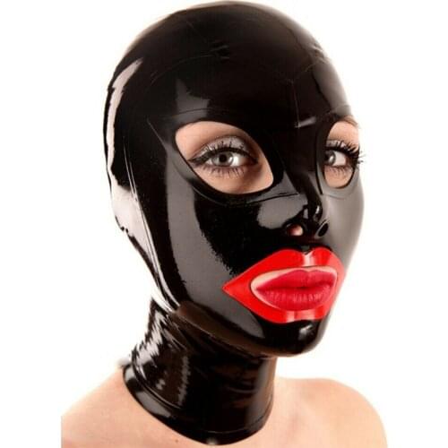 Ladies Black Latex Mask, Cosplay Party Hoods, High Elasticity, Rubber Mask Supersoft Mask Fashion Funny