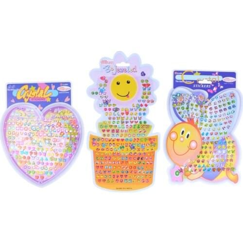 1Sheet Cartoon Reward Crystal Stickers Toy Wonderful Children Stickers Earring High Quality