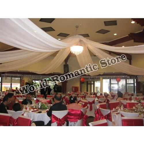 10pcs 8m x 0.7m per piece Banquet Mediterranean Style Ceiling Drape Canopy Drapery for decoration wedding fabric Wedding Decor