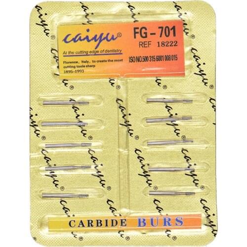 10 Pcs Dental Tungsten Steel Carbide Burs for High Speed Handpiece Bit Inverted Cone Bur/Fissure Bur Italy Dental Diamond FG