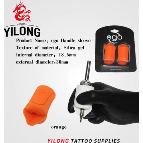 2PCS EGO Silicone Gel Tattoo Grip Cover Wrap Black Non-Slip Import Grip Cover Supply For 18mm-22mm Tattoo Grip Free Shipping