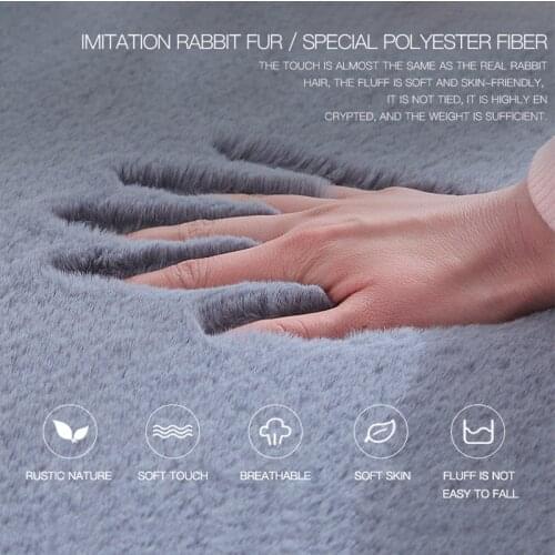 2020nordic fluffy faux fur rug Microfiber imitation rabbit hair center living room/bedroom carpet 7 colors such as white red