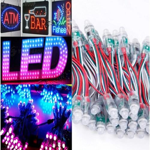 50pcs/set LED Pixel Light WS2811 2811 IC Full Color Pixel LED Module Light input DC5V IP68 waterproof RGB color DC 5V 12mm