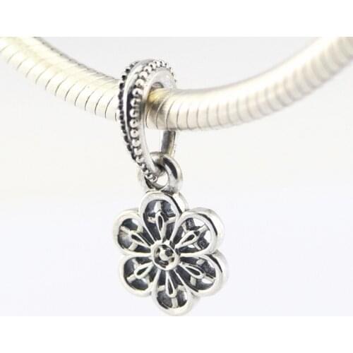 Popular Beads For Jewelry Making Floral Daisy Lace Charm Fit Beaded Chains Bracelets For Woman DIY Sterling Silver Jewelry