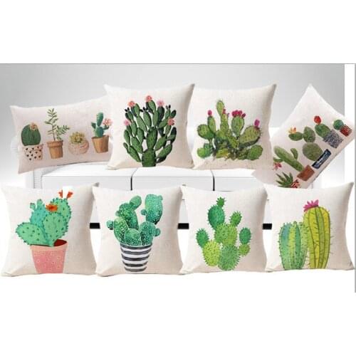 Free shipping/water plant cactus cotton pillowcase is pure and fresh and cushion for leaning on 43 * 43 No Inner