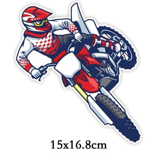 Dawasaru Motocross Rider Doing Jumping Colorful Car Sticker Funny Car Stickers Styling Removable Decal 16x15cm