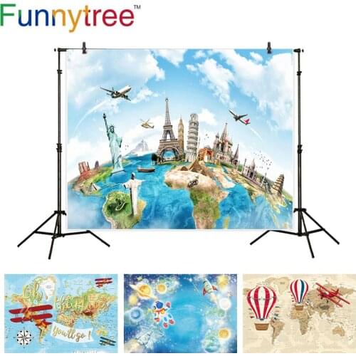 Funnytree backdrop travel the world Famous architecture love wedding background Valentines Day photography photo studio vinyl