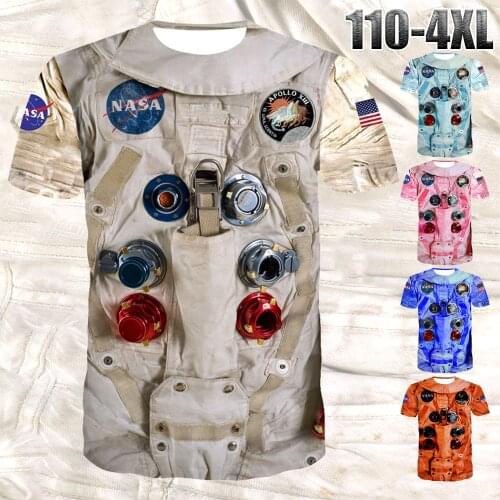 High Quality 3D Print Astronaut T-shirt Children Men Women Unisex Cosplay Astronaut Summer T-shirt