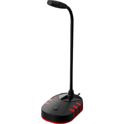 USB Gaming Microphone RGB Light-emitting Flexible Tube Free Drive HD USB Sound Card Noise Reduction Computer Mike