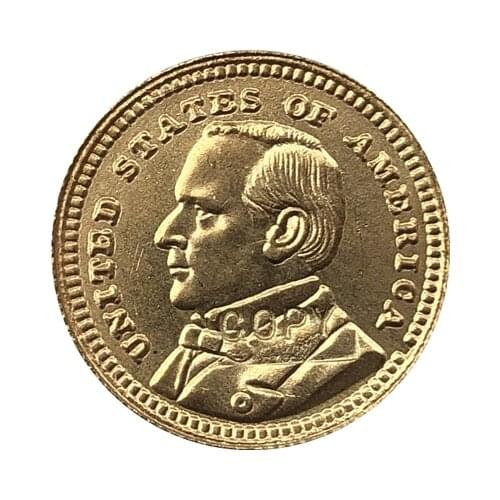 24-K Gola-Plated USA 1903 1 Dollars Francs coin copy 15mm