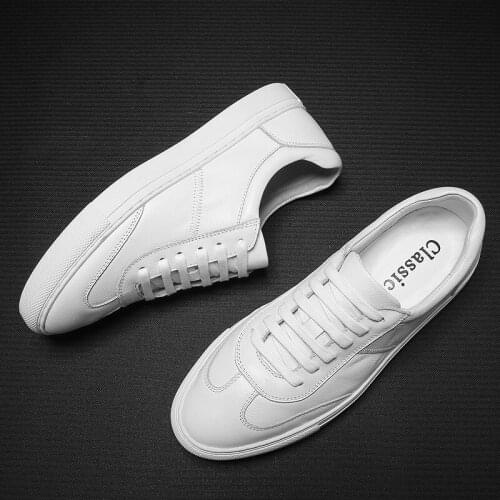 Men Sneakers Genuine Leather Shoes High Quality Outdoor Flats Man Comfortable White Shoes Men Non-slip Rubber Men Casual Loafers