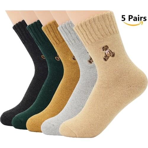 Winter Socks Women Men Warm Socks Wool Thicken Real Rabbit Wool Soft Essential Comfortable High Quality Male Casual Socks