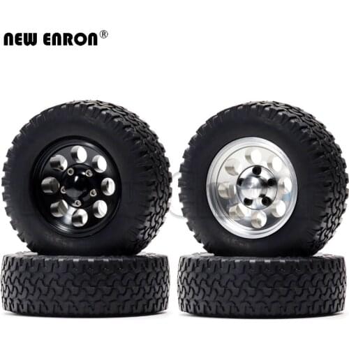 NEW ENRON 1.55" Aluminum Alloy Beadlock Wheel Hub Rims&Tires Tyre 4Pcs FOR RC Car 1/1 Axial AX900690 D90 TF2 CC01 LC70 MST JIMNY