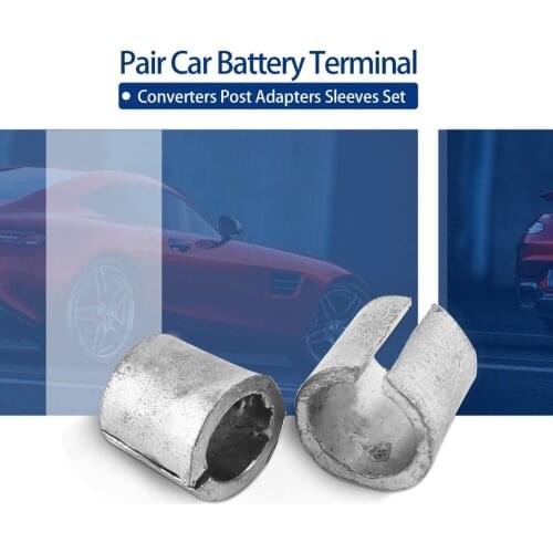 Pair Car Battery Terminal Converters Post Adaptors Sleeves Set Battery Post Adapters Sleeves 1 x NEG & 1 x POS