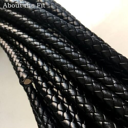 About the Fit 6mm 100 Meters Genuine Round Leather Cord Braided Real Leather Nappa Jewelry Accessories Woven Rope Craft Making