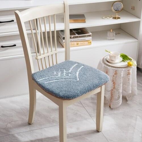 2021 New Cashmere Chair/Seat/Sofa Cushion Blue Soft Warm Tatami Floor Non-Slip Pad For Winter Modern Style Home Decor Textile