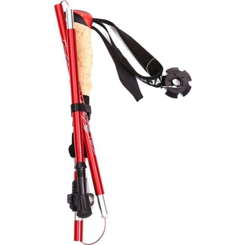 Hiking Walking Sticks Non-slip Aluminum Trekking Pole Ultralight Camping Hiking Foldable Walking Pole Telescopic Crutches