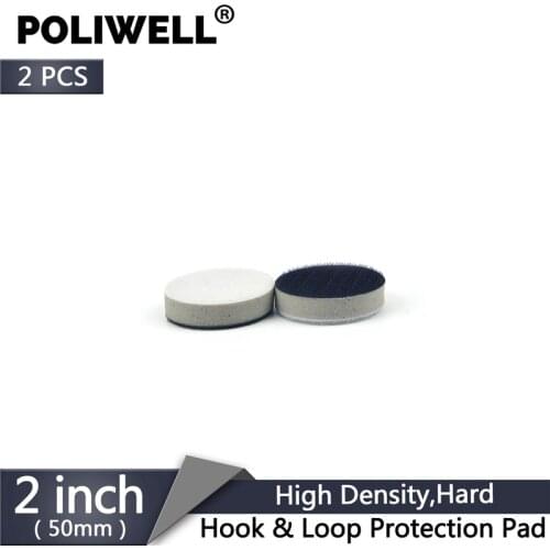 POLIWELL 2PCS 2 Inch Hard Sponge High Density Interface Pad for Hook&Loop Backing Pad Sanding Buffering Pads Surface Protection