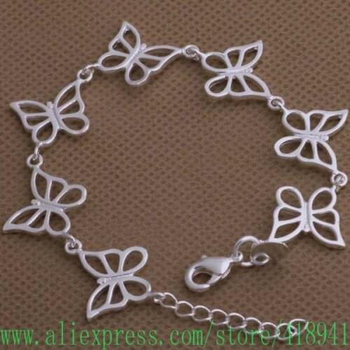 Silver Plated bracelet, Silver Plated fashion jewelry butterfly is connected /dwgamnna axiajopa AH005