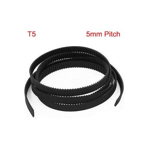 T5 10mm 15mm Width 5mm Pitch Open Loop End Black Rubber Printer Cogged Groove Linear Motion Cut Synchronous Timing Belt