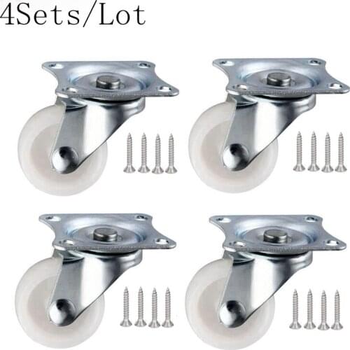Universal Swivel Casters Furniture Wheel Castor Durable PP Nylon Wheel For Bookcase Trolley Chair Drawer Accessories 4Sets/Lot