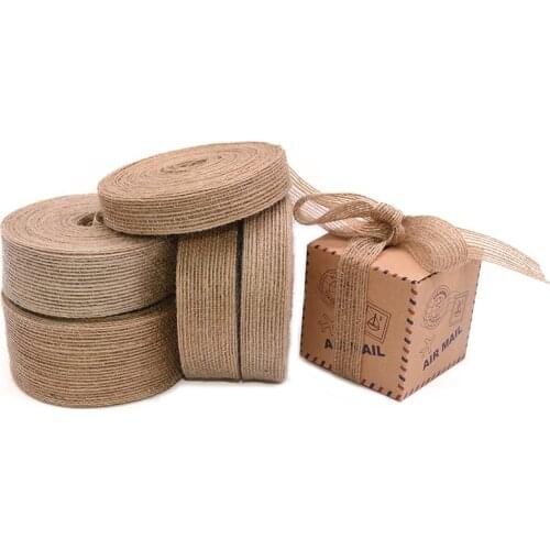 10M Vintage primary color Jute Burlap Ribbon DIY Weddings Belt Birthday Party Christmas Decoration Handmade jewelry Accessories