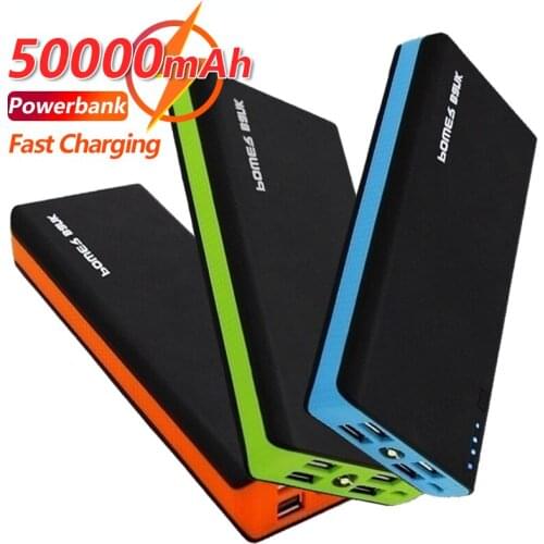 Office Fast Charging 50000mAh Power Bank LED Light 4 USB Outdoor Portable External Battery Charger for Samsung IPhone Xiaomi mi