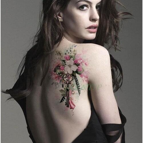 Waterproof Temporary Tattoo Sticker water ink flower key feather leaf tattoos fake tatto flash tatoo for girl women men